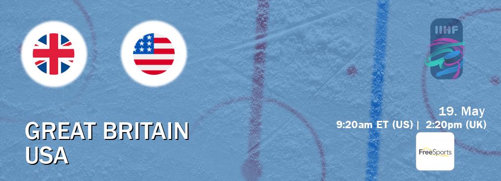 You can watch game live between Great Britain and USA on FreeSports.