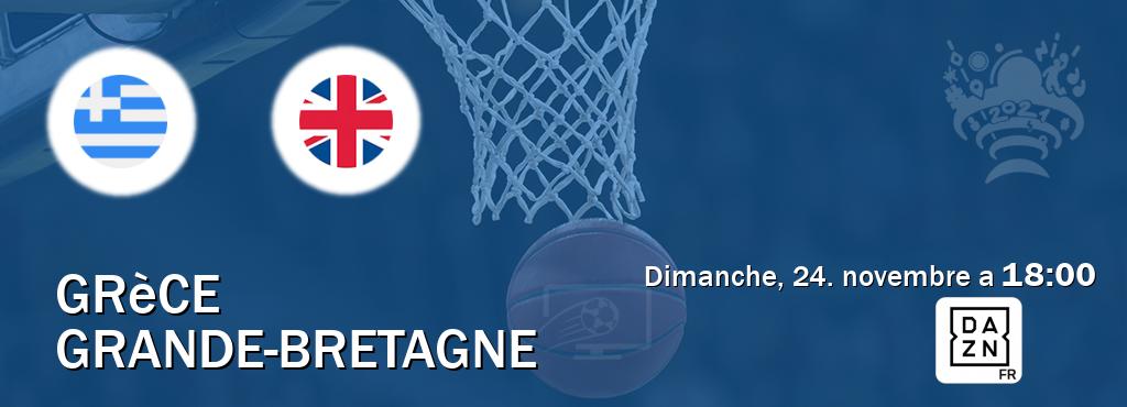 Match entre Grèce et Grande-Bretagne en direct à la DAZN (dimanche, 24. novembre a  18:00).