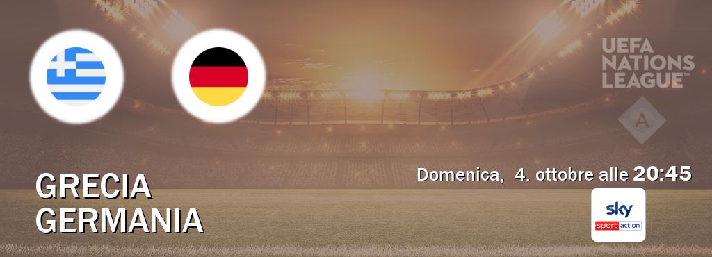Il match Grecia - Germania sarà trasmesso in diretta TV su Sky Sport Max (ore 20:45) Il match Grecia - Germania sarà trasmesso in diretta TV su Sky Sport Max (ore 20:45)