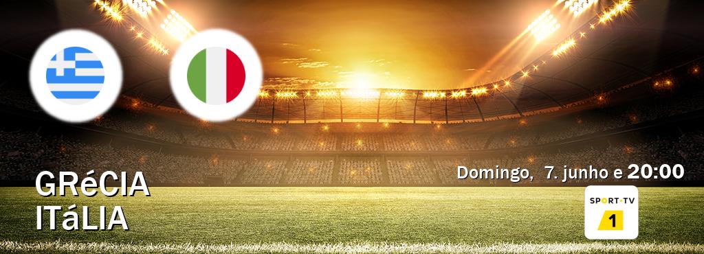 Jogo entre Grécia e Itália tem emissão Sport TV 1 (domingo,  7. junho e  20:00).
