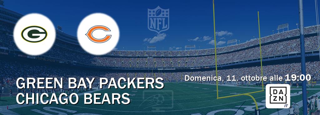 Il match Green Bay Packers - Chicago Bears sarà trasmesso in diretta TV su DAZN Italia (ore 19:00)