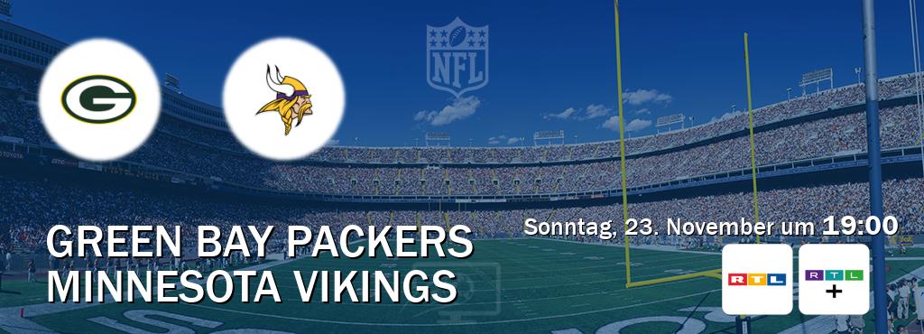 Das Spiel zwischen Green Bay Packers und Minnesota Vikings wird am Sonntag, 23. November um 19:00, live vom RTL und RTL+ übertragen. Das Spiel zwischen Green Bay Packers und Minnesota Vikings wird am Sonntag, 23. November um 19:00, live vom RTL und RTL+ übertragen.
