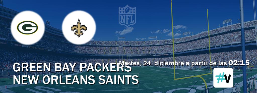 El partido entre Green Bay Packers y New Orleans Saints será retransmitido por M+ Vamos (martes, 24. diciembre a partir de las  02:15).