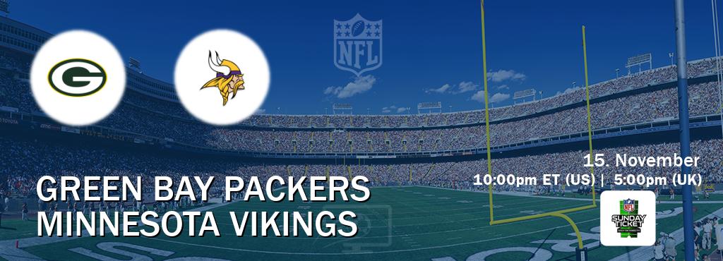 You can watch game live between Green Bay Packers and Minnesota Vikings on NFL Sunday Ticket(US). You can watch game live between Green Bay Packers and Minnesota Vikings on NFL Sunday Ticket(US).