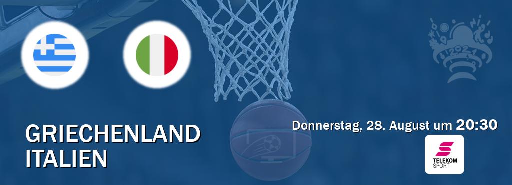 Das Spiel zwischen Griechenland und Italien wird am Donnerstag, 28. August um 20:30, live vom Magenta Sport übertragen. Das Spiel zwischen Griechenland und Italien wird am Donnerstag, 28. August um 20:30, live vom Magenta Sport übertragen.