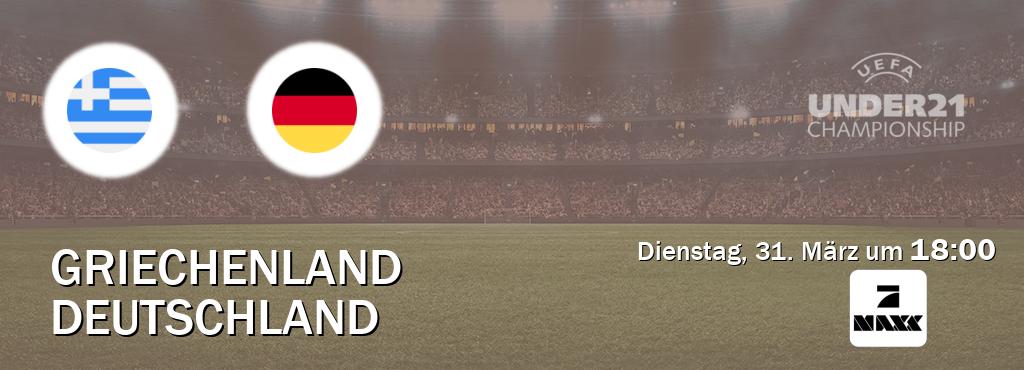 Das Spiel zwischen Griechenland U21 und Deutschland U21 wird am Dienstag, 31. März um  18:00, live vom ProSieben MAXX übertragen.