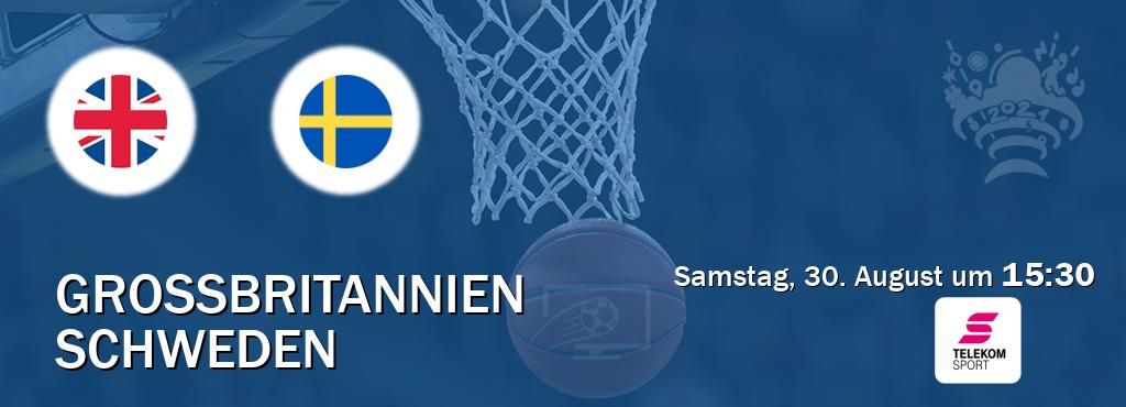 Das Spiel zwischen Grossbritannien und Schweden wird am Samstag, 30. August um 15:30, live vom Magenta Sport übertragen. Das Spiel zwischen Grossbritannien und Schweden wird am Samstag, 30. August um 15:30, live vom Magenta Sport übertragen.