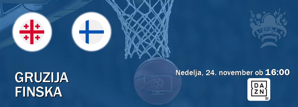 Gruzija in Finska v živo na DAZN. Prenos tekme bo v nedelja, 24. november ob  16:00