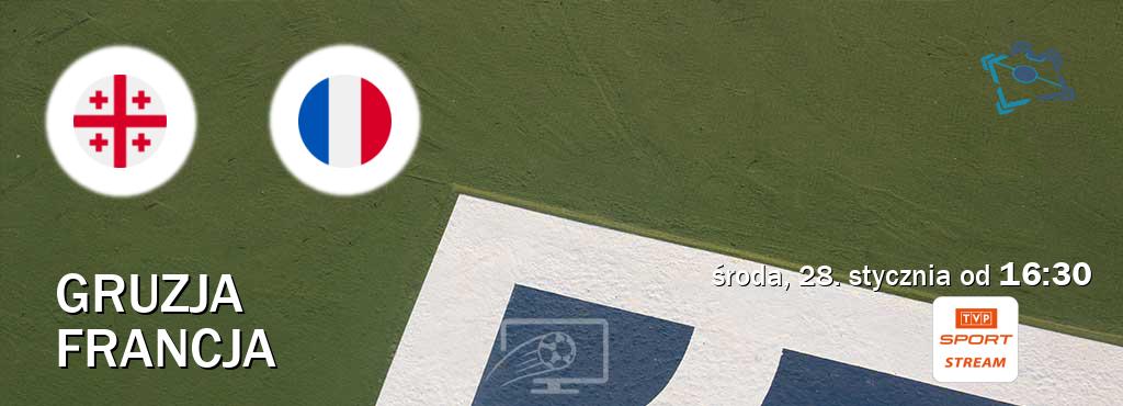 Gra między Gruzja i Francja transmisja na żywo w TVP Sport.pl (środa, 28. stycznia od  16:30).