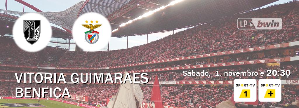 Jogo entre Vitoria Guimaraes e Benfica tem emissão Sport TV 1, Sport TV + (sábado, 1. novembro e 20:30). Jogo entre Vitoria Guimaraes e Benfica tem emissão Sport TV 1, Sport TV + (sábado, 1. novembro e 20:30).