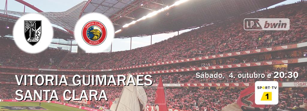 Jogo entre Vitoria Guimaraes e Santa Clara tem emissão Sport TV 1 (sábado, 4. outubro e 20:30). Jogo entre Vitoria Guimaraes e Santa Clara tem emissão Sport TV 1 (sábado, 4. outubro e 20:30).