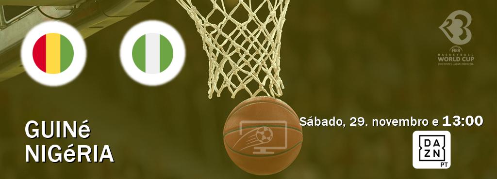 Jogo entre Guiné e Nigéria tem emissão DAZN (sábado, 29. novembro e  13:00).