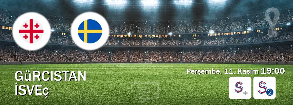 Karşılaşma Gürcistan - İsveç S Sport + ve S Sport 2'den canlı yayınlanacak (Perşembe, 11. Kasım  19:00).