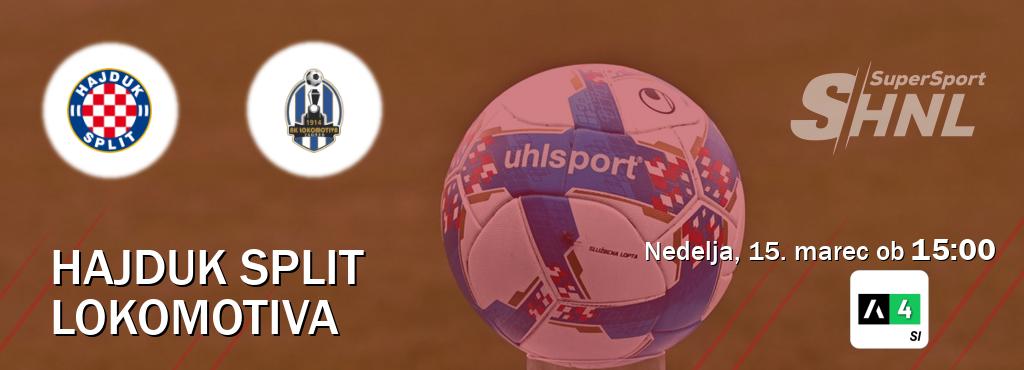 Prenos tekme med Hajduk Split in Lokomotiva v živo na Arena Sport 4 (nedelja, 15. marec ob  15:00 uri).