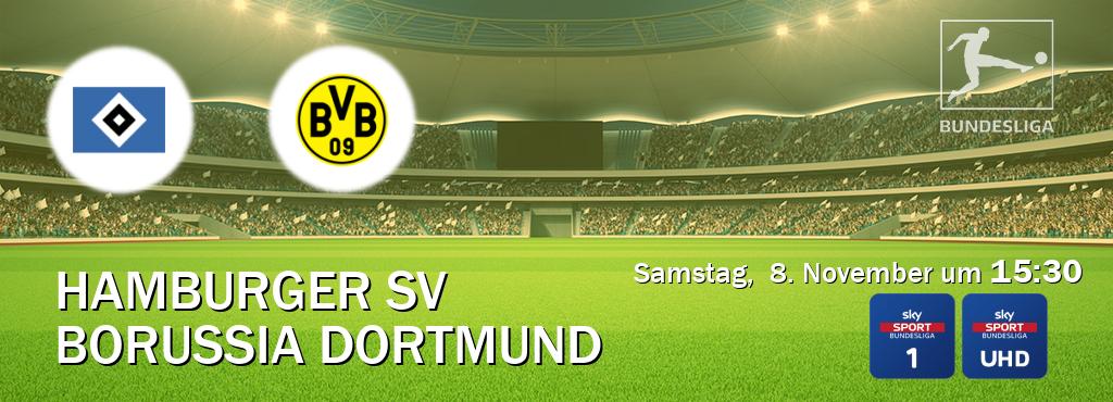 Das Spiel zwischen Hamburger SV und Borussia Dortmund wird am Samstag, 8. November um 15:30, live vom Sky Bundesliga 1 und Sky Bundesliga UHD übertragen. Das Spiel zwischen Hamburger SV und Borussia Dortmund wird am Samstag, 8. November um 15:30, live vom Sky Bundesliga 1 und Sky Bundesliga UHD übertragen.