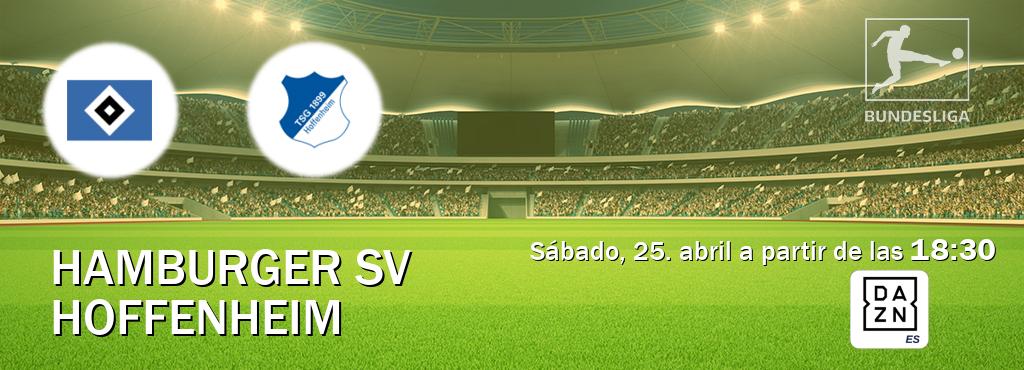 El partido entre Hamburger SV y Hoffenheim será retransmitido por DAZN España (sábado, 25. abril a partir de las  18:30).
