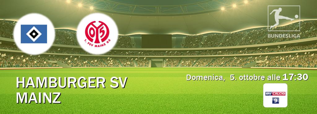 Il match Hamburger SV - Mainz sarà trasmesso in diretta TV su Sky Sport 259 (ore 17:30) Il match Hamburger SV - Mainz sarà trasmesso in diretta TV su Sky Sport 259 (ore 17:30)