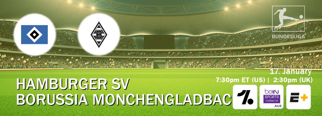 You can watch game live between Hamburger SV and Borussia Monchengladbach on OneFootball, beIN Sports Connect(AU), ESPN+(US). You can watch game live between Hamburger SV and Borussia Monchengladbach on OneFootball, beIN Sports Connect(AU), ESPN+(US).
