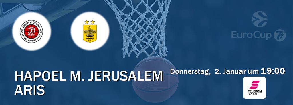 Das Spiel zwischen Hapoel M. Jerusalem und Aris wird am Donnerstag,  2. Januar um  19:00, live vom Magenta Sport übertragen.