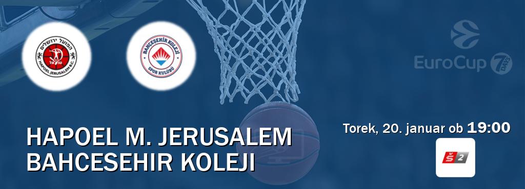 Hapoel M. Jerusalem in Bahcesehir Koleji v živo na Sport TV 2. Prenos tekme bo v torek, 20. januar ob  19:00