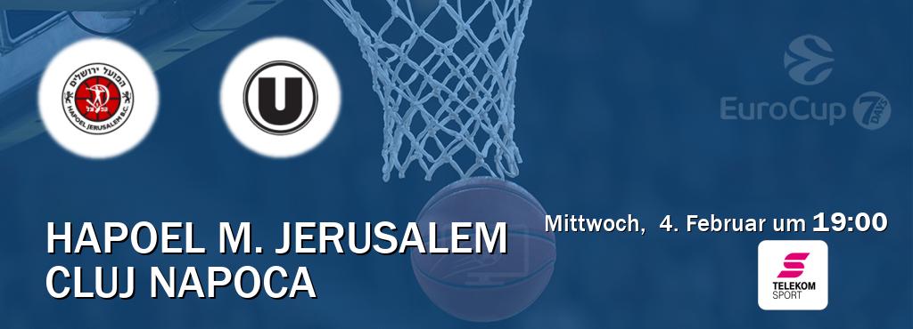 Das Spiel zwischen Hapoel M. Jerusalem und Cluj Napoca wird am Mittwoch,  4. Februar um  19:00, live vom Magenta Sport übertragen.