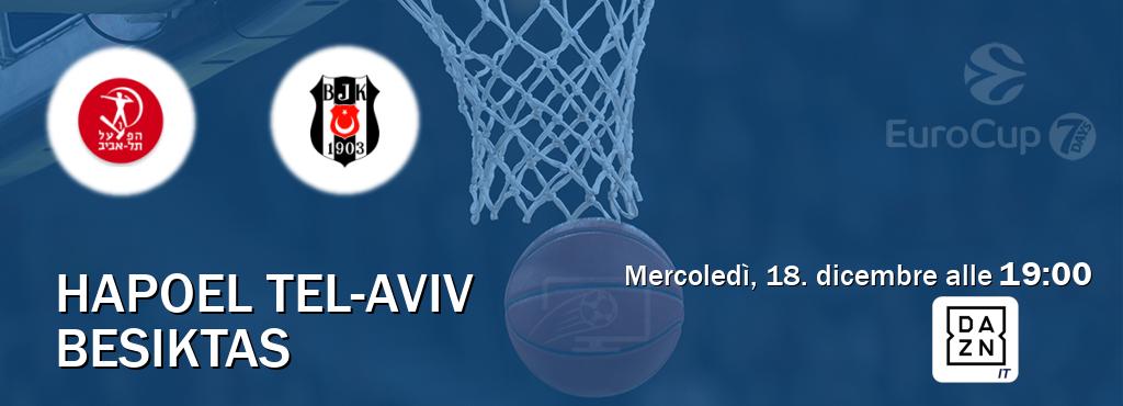 Il match Hapoel Tel-Aviv - Besiktas sarà trasmesso in diretta TV su DAZN Italia (ore 19:00)