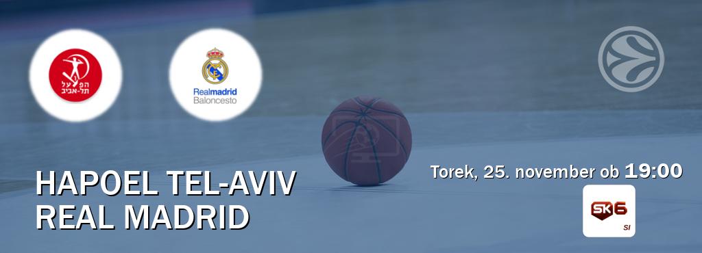 Prenos tekme med Hapoel Tel-Aviv in Real Madrid v živo na Sportklub 6 (torek, 25. november ob  19:00 uri).