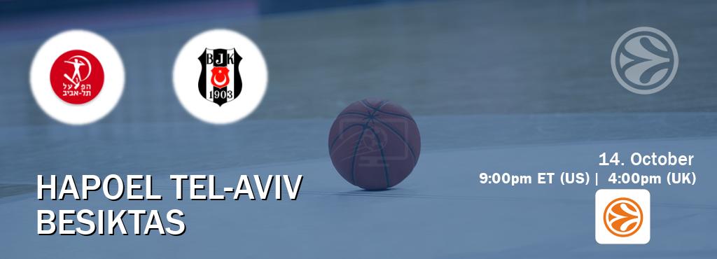You can watch game live between Hapoel Tel-Aviv and Besiktas on EuroLeague TV. You can watch game live between Hapoel Tel-Aviv and Besiktas on EuroLeague TV.
