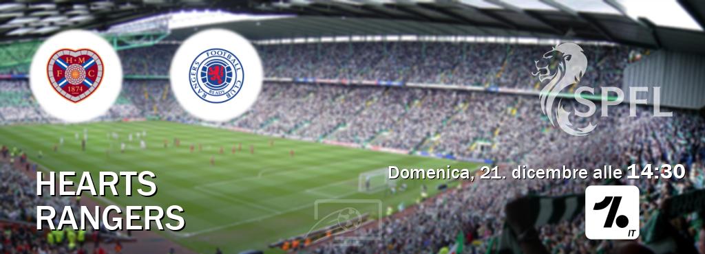 Il match Hearts - Rangers sarà trasmesso in diretta TV su OneFootball Italia (ore 14:30)