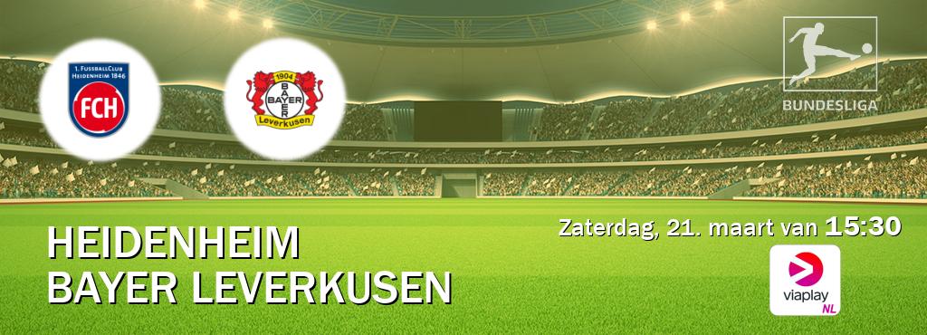 Wedstrijd tussen Heidenheim en Bayer Leverkusen live op tv bij Viaplay Nederland (zaterdag, 21. maart van  15:30).