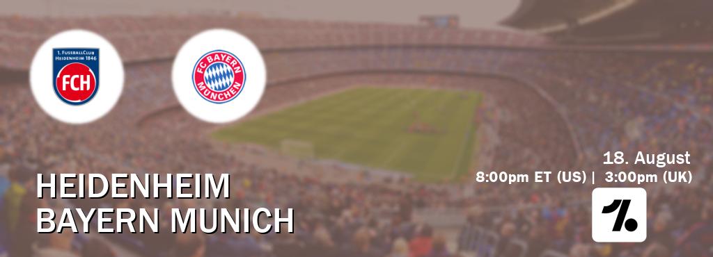 You can watch game live between Heidenheim and Bayern Munich on OneFootball. You can watch game live between Heidenheim and Bayern Munich on OneFootball.
