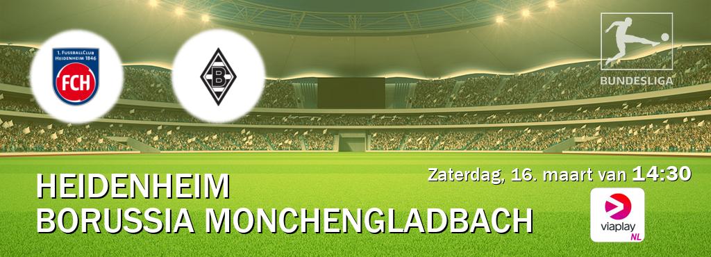 Wedstrijd tussen Heidenheim en Borussia Monchengladbach live op tv bij Viaplay Nederland (zaterdag, 16. maart van  14:30).