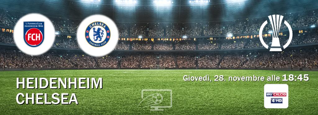 Il match Heidenheim - Chelsea sarà trasmesso in diretta TV su Sky Calcio 4 (ore 18:45)