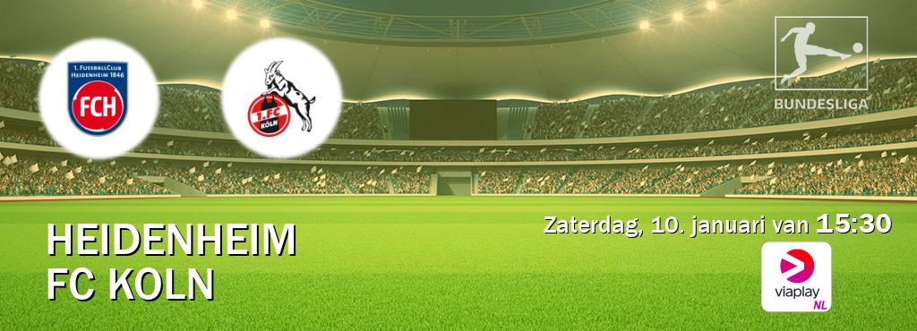 Wedstrijd tussen Heidenheim en FC Koln live op tv bij Viaplay Nederland (zaterdag, 10. januari van  15:30).