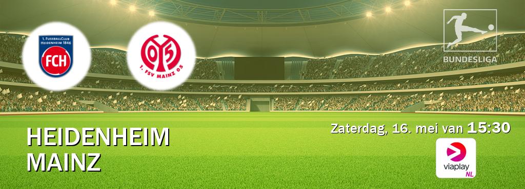 Wedstrijd tussen Heidenheim en Mainz live op tv bij Viaplay Nederland (zaterdag, 16. mei van  15:30).