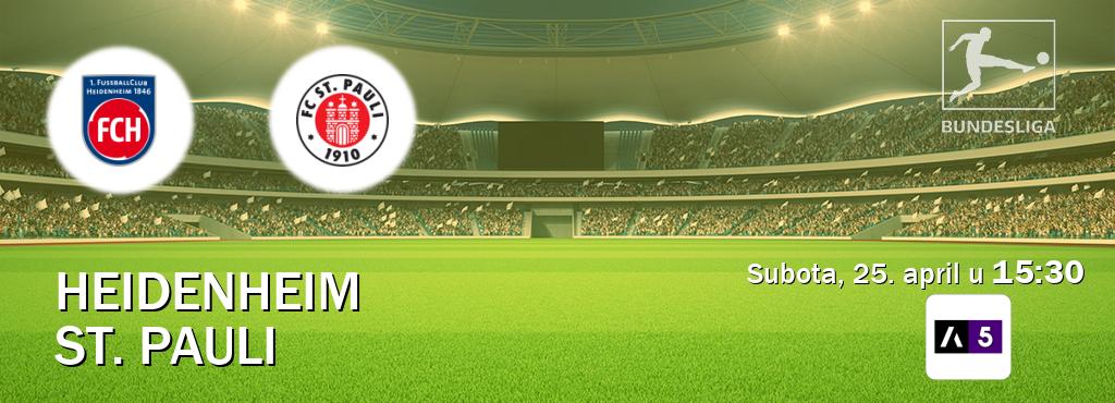 Izravni prijenos utakmice Heidenheim i St. Pauli pratite uživo na Arena Sport 5 (subota, 25. april u  15:30).