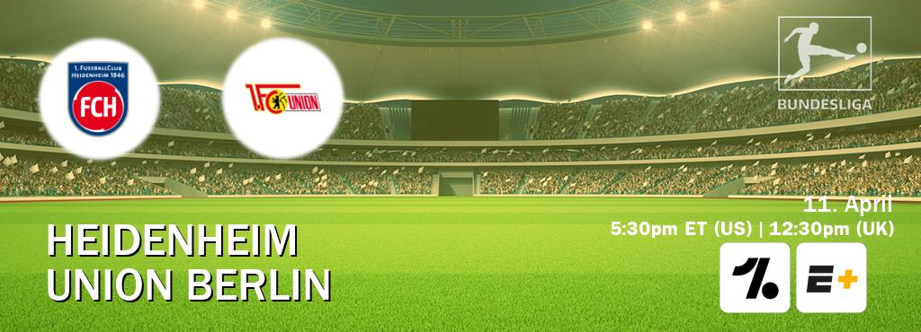 You can watch game live between Heidenheim and Union Berlin on OneFootball and ESPN+(US).