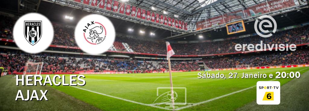 Jogo entre Heracles e Ajax tem emissão Sport TV 6 (Sábado, 27. Janeiro e  20:00).