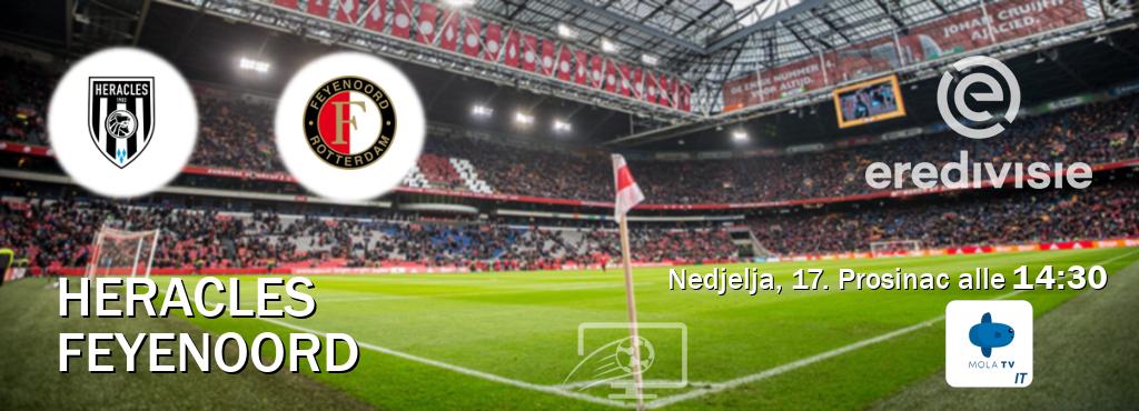 Il match Heracles - Feyenoord sarà trasmesso in diretta TV su Mola TV Italia (ore 14:30)