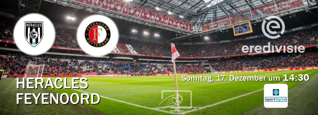 Das Spiel zwischen Heracles und Feyenoord wird am Sonntag, 17. Dezember um  14:30, live vom Sportdigital übertragen.
