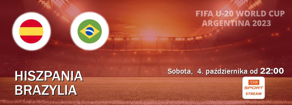 Gra między Hiszpania U20 i Brazylia U20 transmisja na żywo w TVP Sport.pl (sobota,  4. października od  22:00).