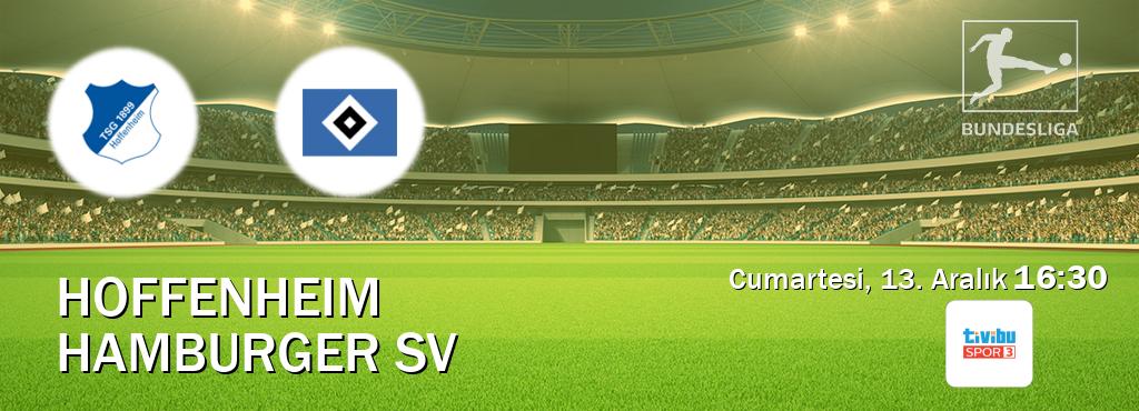 Karşılaşma Hoffenheim - Hamburger SV Tivibu Spor 3'den canlı yayınlanacak (Cumartesi, 13. Aralık  16:30).