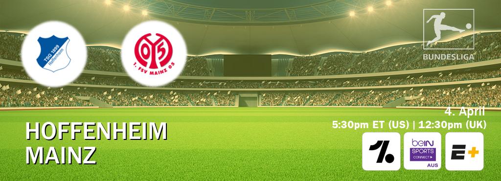 You can watch game live between Hoffenheim and Mainz on OneFootball, beIN Sports Connect(AU), ESPN+(US).
