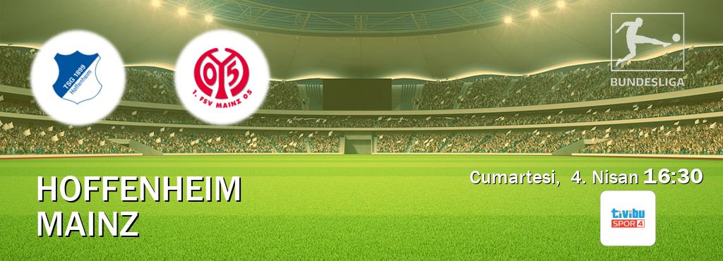 Karşılaşma Hoffenheim - Mainz Tivibu Spor 4'den canlı yayınlanacak (Cumartesi,  4. Nisan  16:30).