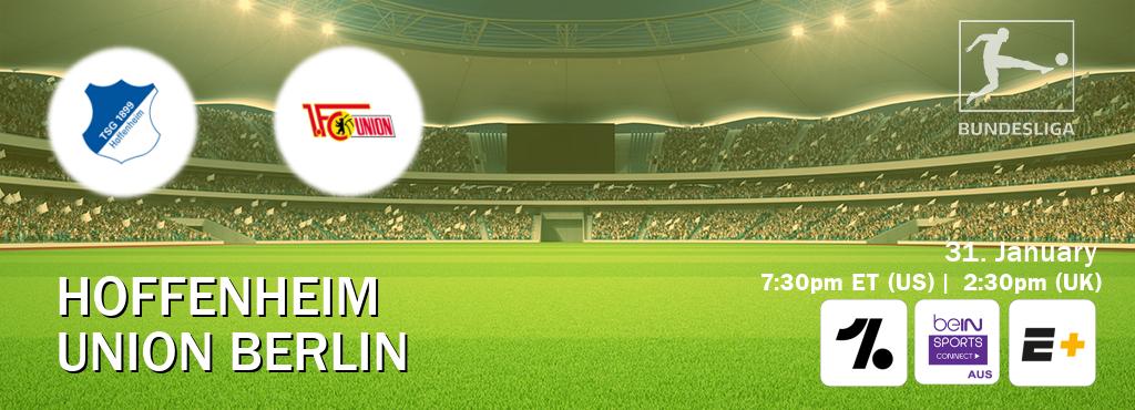 You can watch game live between Hoffenheim and Union Berlin on OneFootball, beIN Sports Connect(AU), ESPN+(US).
