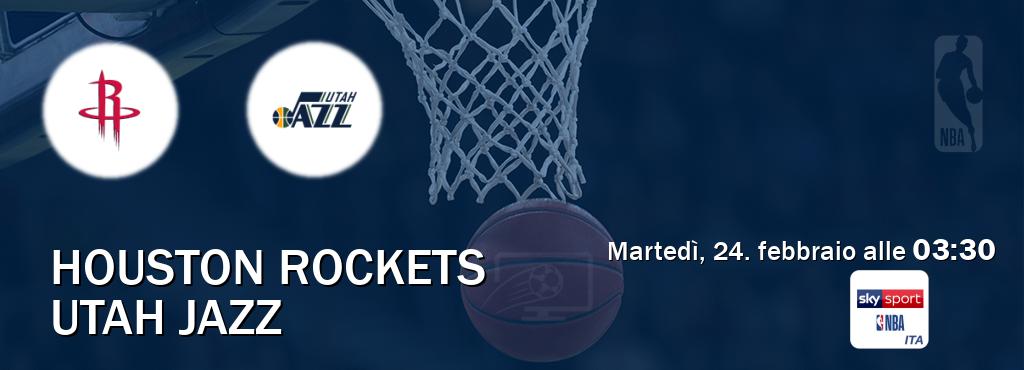 Il match Houston Rockets - Utah Jazz sarà trasmesso in diretta TV su Sky Sport NBA (ore 03:30)
