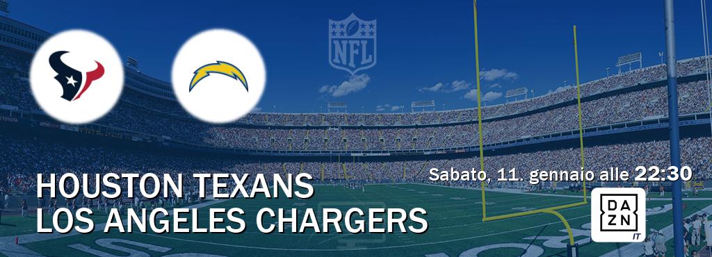 Il match Houston Texans - Los Angeles Chargers sarà trasmesso in diretta TV su DAZN Italia (ore 22:30)