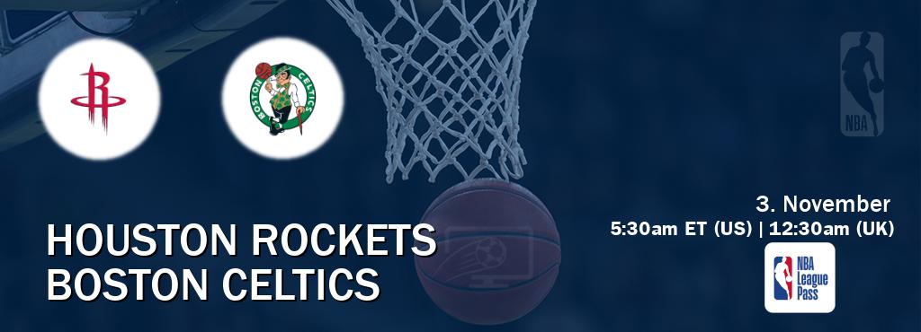 You can watch game live between Houston Rockets and Boston Celtics on NBA League Pass. You can watch game live between Houston Rockets and Boston Celtics on NBA League Pass.