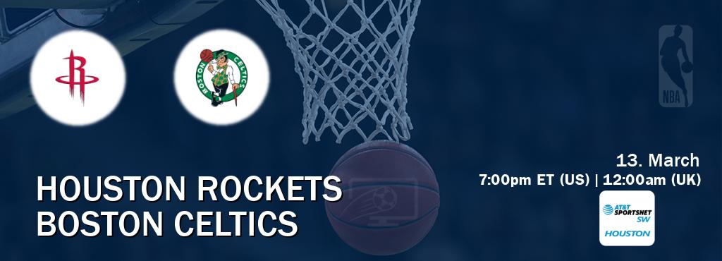 You can watch game live between Houston Rockets and Boston Celtics on AT&T Sportsnet SW Houston.