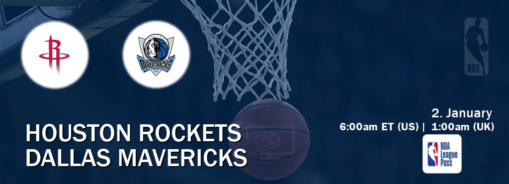 You can watch game live between Houston Rockets and Dallas Mavericks on NBA League Pass.